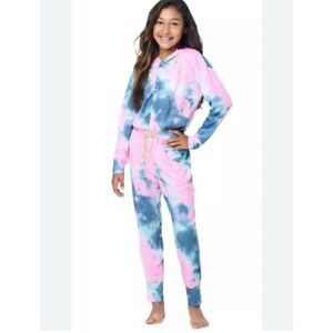 Justice Sleepwear Girls L (12-14) 1‎ Piece Long Sleeve Tie Dye